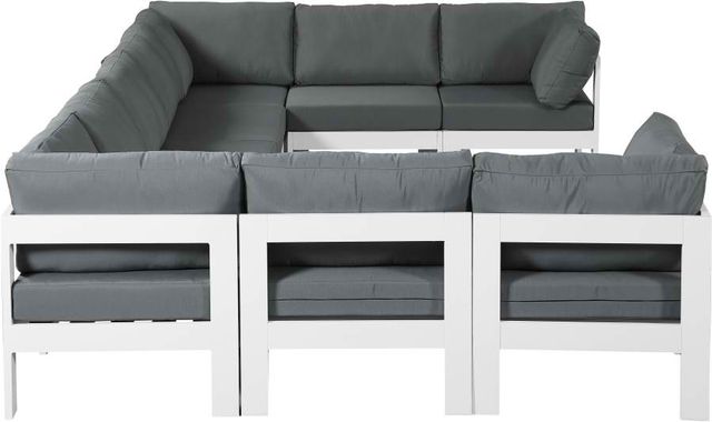 Meridian Furniture Nizuc 9-Piece Grey Outdoor Patio Modular Sectional Set-1