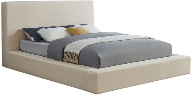 Meridian Furniture Dorian Cream Queen Upholstered Panel Bed-0