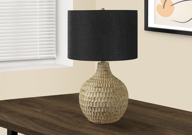 Monarch Specialties Inc. 25"H Brown Resin Table Lamp-4