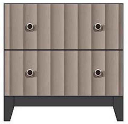 Country View Woodworking Customizable American Modern 24" 2-Drawer Silver Knob Wood Legs Nightstand-0
