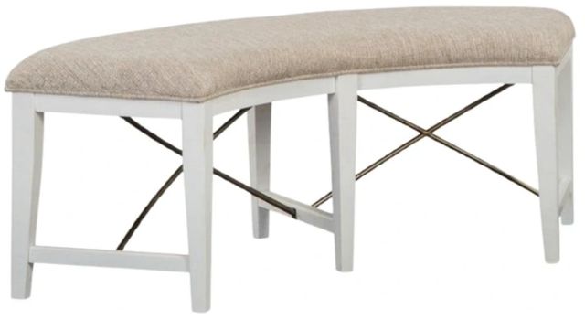 Magnussen Home® Heron Cove Baja Fog/Chalk White Upholstered Curved Bench-0