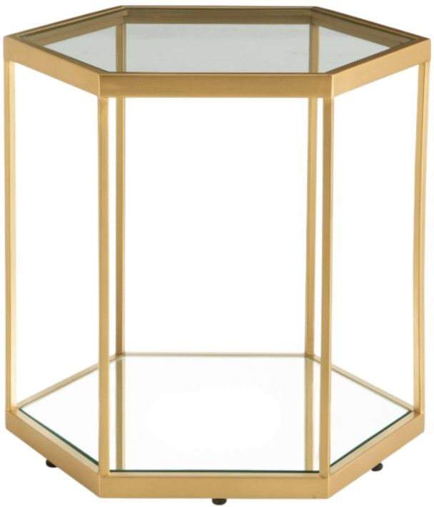 Signature Design by Ashley® Veerwick Glass Top Cocktail Table with Gold Base-1
