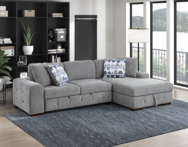 Homelegance® Raife 2-Piece Gray Sectional with Right Chaise-1