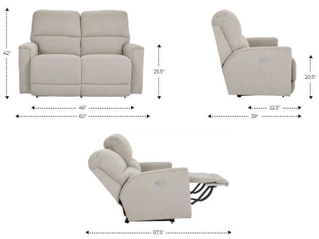 La-Z-Boy® Cade Natural Power Reclining Loveseat with Headrest-2