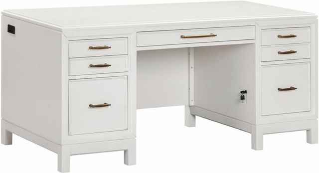 aspenhome® Alexander White 66'' Executive Desk-0