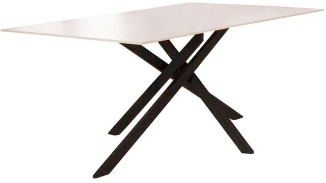 Cramco Nero White Sintered Stone Dining Table with Matte Black Base-0