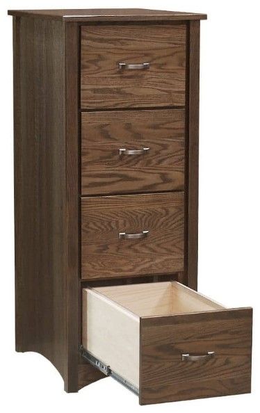 Wolfcraft Furniture Mcmillan Brown 4-Drawer File Cabinet-1