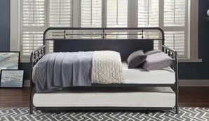 Mazin Furniture Blanchard Matte Silver Daybed With Trundle-2