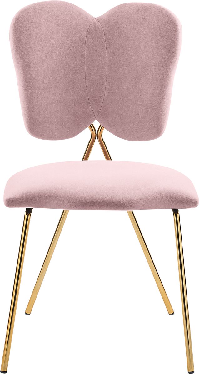 Meridian Furniture Angel Pink Velvet Dining Chair-1