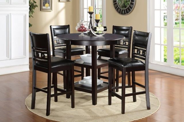 New Classic® Home Furnishings Gia 5-Piece Ebony Circle Counter Dining Set-1
