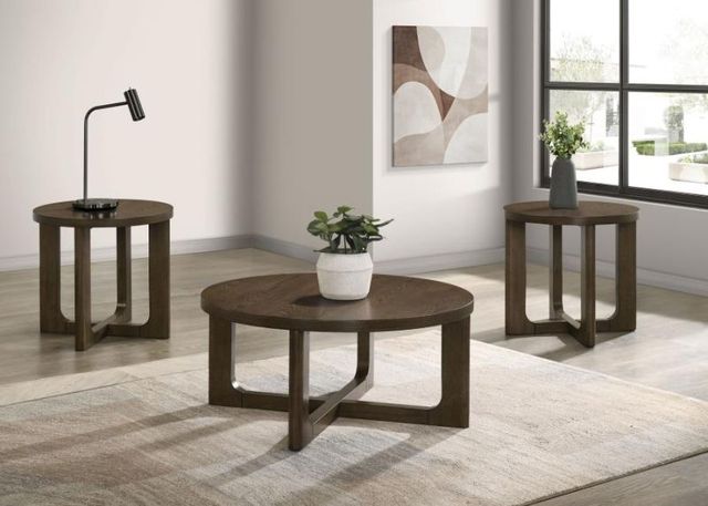 Coaster® Kessler 3-Piece Brown Coffee Table Set-1