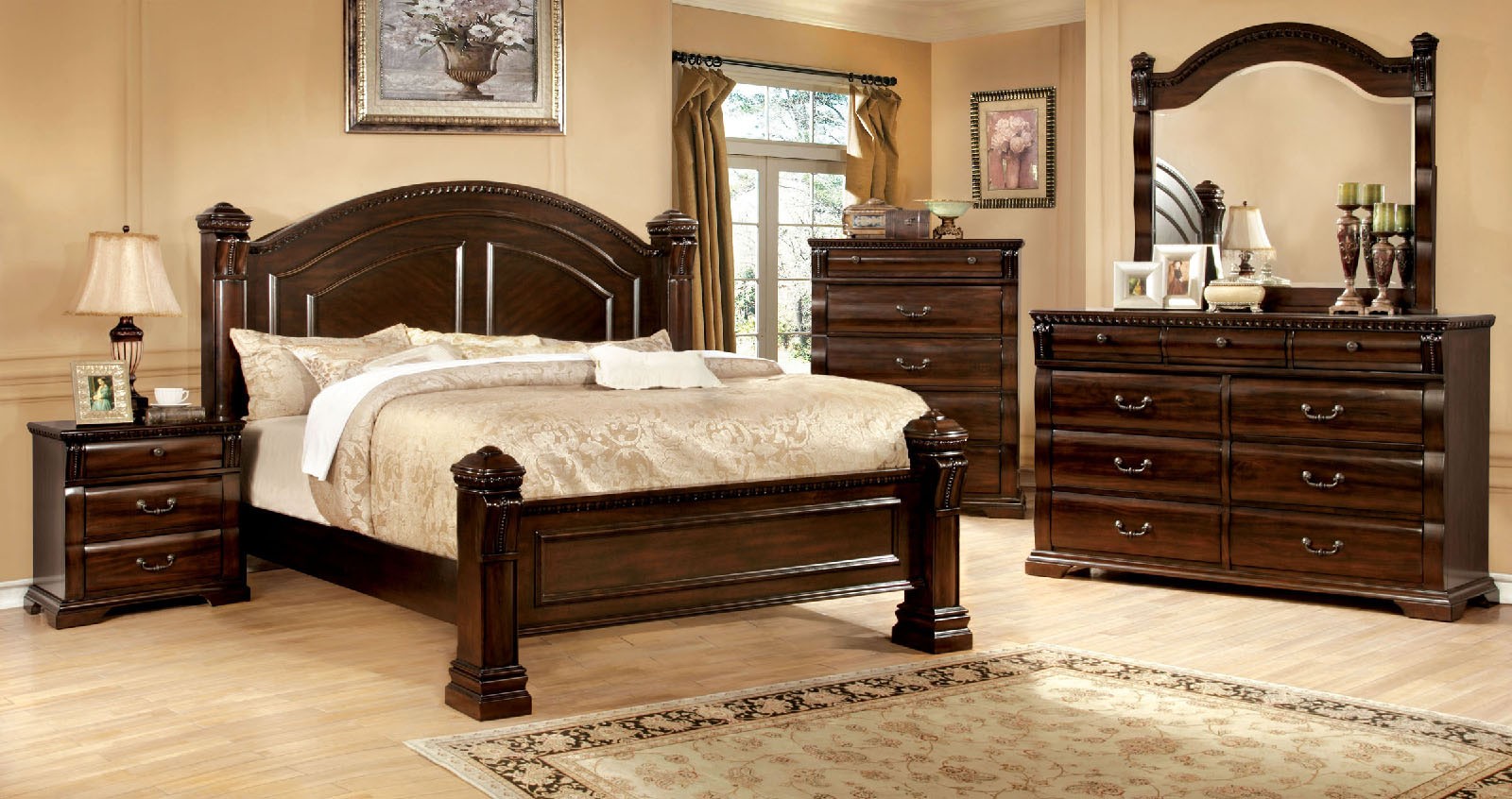 Furniture of America® Burleigh 5-Piece Queen Panel Bedroom Collection |  Stylehouse Furnishings | Nipomo, CA, image size:1600x846