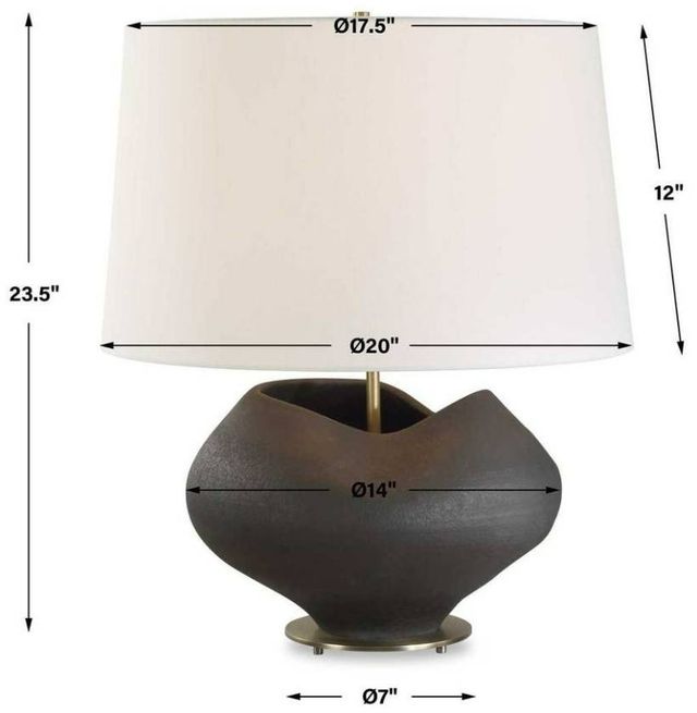 Uttermost® Nocturne Aged Black Table Lamp with Brass Accent-2