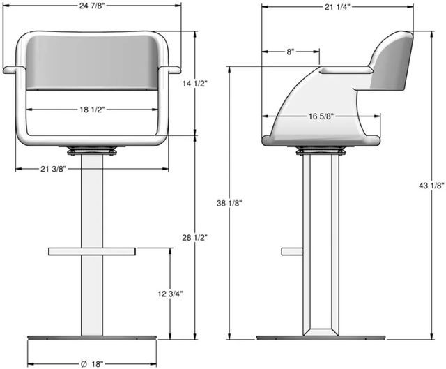 Amisco Customizable Positano Upholstered Swivel Bar Stool-2