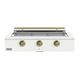 Caliber™ Rockwell Social 48" 3-Burner Matte White Built-In Liquid Propane Grill with Brass Hardware-0