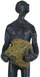 Currey & Company Man on Rock Bronze/Brown Small Sculpture-4