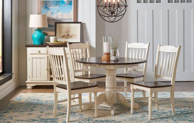 A-America® British Isles Chalk/Cocoa Bean Slatback Dining Side Chair-1