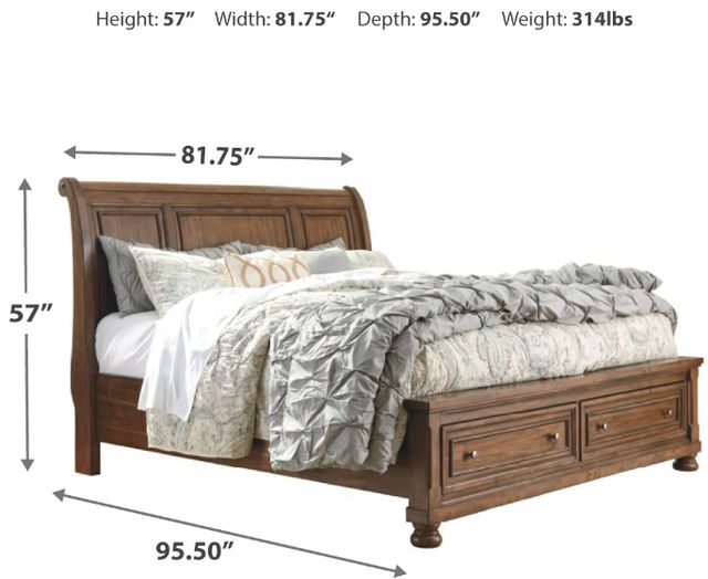Signature Design by Ashley® Flynnter Medium Brown King Sleigh Storage Bed-1
