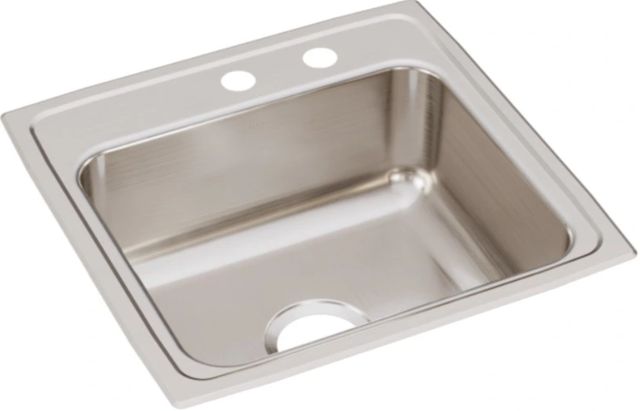 Elkay Lustertone® Classic Lustrous Satin 19-1/2" x 19" x 7-1/2" MR2-Hole Single Bowl Drop-In Sink-0