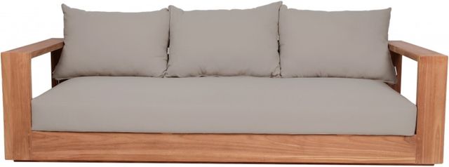 Meridian Furniture Tulum Gray Fabric/Teak Outdoor Sofa-2