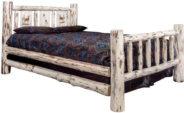 Montana Woodworks® Montana Collection Ready to Finish California King Bed with Laser Engraved Elk Design-0