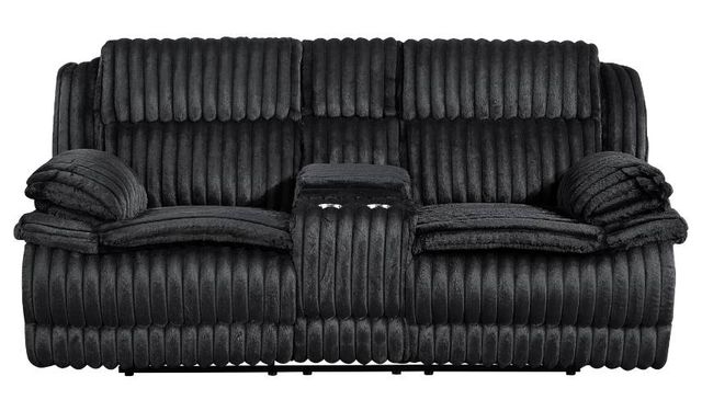 Homelegance® Goodland Black Manual Double Reclining Console Loveseat-2