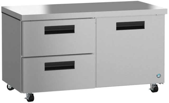 Hoshizaki Steelheart® 60" 15.1 Cu. Ft. Stainless Steel Two Section Undercounter Refrigerator with Drawer/Door Combo-1