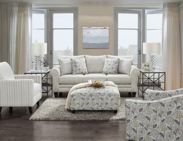 Fusion Furniture Vandy Dayflower Haze Cocktail Ottoman-1