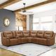 Liberty Furniture Callihan 6-Piece York Butternut Leather Power Reclining Curved Sectional-2