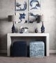 TOV Furniture Kent Navy Textured Velvet Cube Ottoman-4