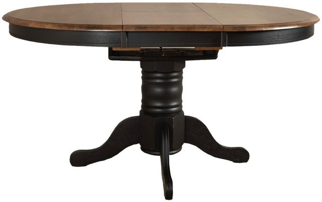 Liberty Furniture Carolina Crossing 5-Piece Antique Honey/Black Pedestal Dining Set-2