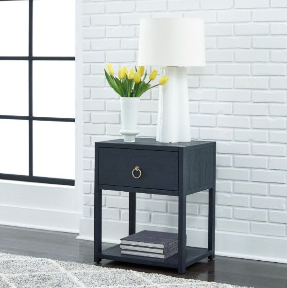 Liberty Furniture East End Wirebrushed Denim 21" Accent Table-1