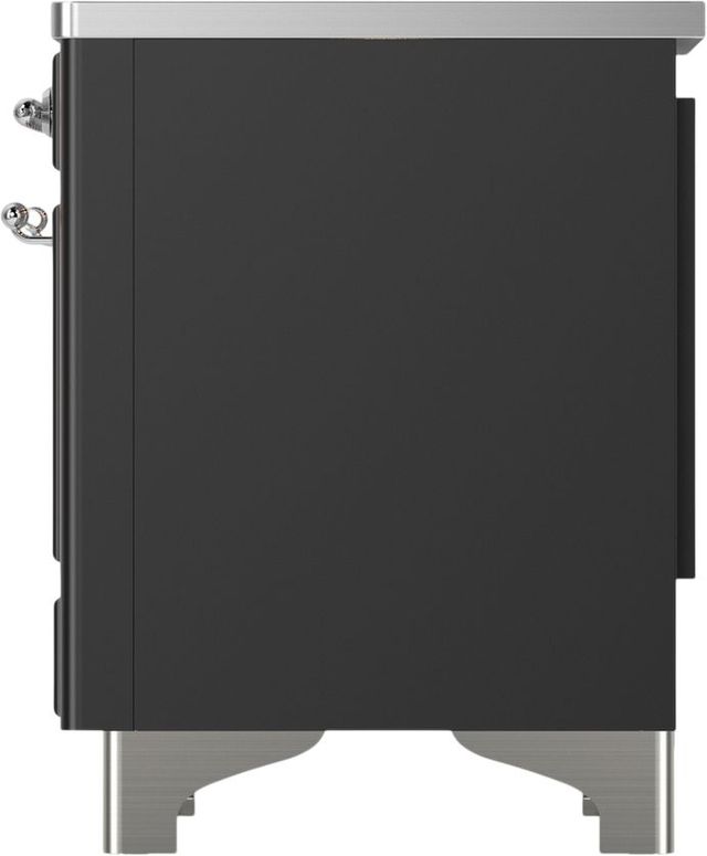 Ilve® Majestic III 36" Graphite Matte Pro Style Induction Range with Solid Door and Chrome Trim-3