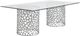 Universal Explore Home™ Oasis Coastal Living Home Glass Top Rectangular Dining Table with Antique Nickel Base-0