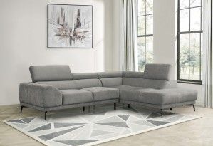 Mazin Furniture Medora 2-Piece Gray Right-Arm Facing Sofa Sectional and Chaise-3