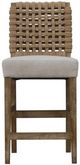 Nest Home Collections Treva Natural White Rope/Sand Counter Stool -0