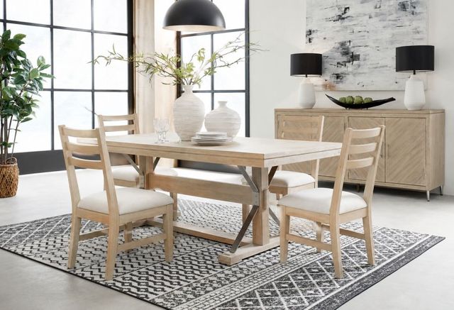 aspenhome® Maddox 5-Piece Beige/Biscotti Upholstered Dining Set-1
