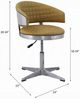 ACME Furniture Brancaster Chrome/Turmeric Leather Adjustable Swivel Stool-2