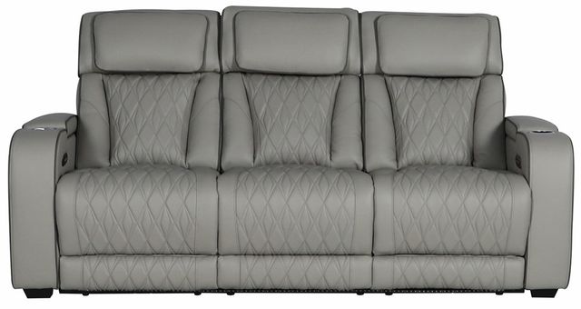 American Wholesale Furniture Opulence Taupe Power Reclining Sofa with Power Headrest-1