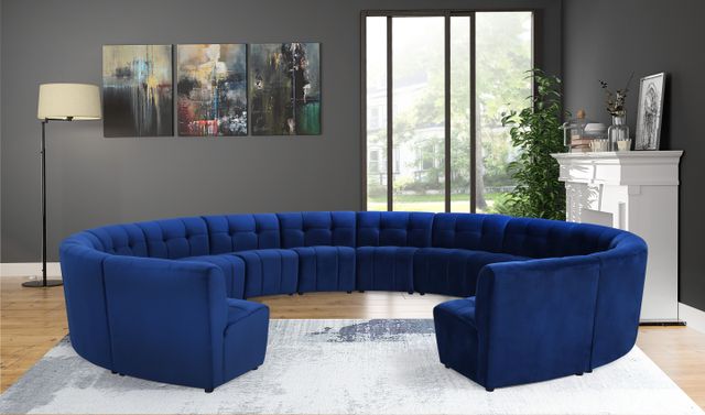 Meridian Furniture Limitless 14-Piece Navy Velvet Modular Sectional-1
