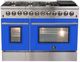 FORNO® Galiano 48" Stainless Steel Pro Style Dual Fuel Range with Blue Door-0