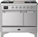 Ilve® Majestic III 40" Stainless Steel Pro Style Dual Fuel Natural Gas Range with Solid Door and Chrome Trim-0