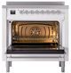 Ilve® Nostalgie II Noblesse 36'' White Pro Style Induction Range with Chrome Trim-1
