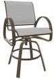 Telescope Casual Aruba Abalone/Beachwood Aluminum/Fabric Outdoor Sling Balcony Height Swivel Cafe Chair-0