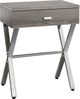 Monarch Specialties Inc. Dark Taupe 24"H Accent Table with Chrome Metal Legs-0