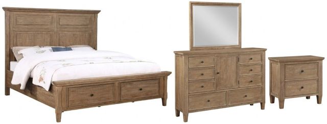 Steve Silver Co. Riverdale 4-Piece Driftwood King Storage Panel Bedroom Set-0
