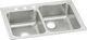 Elkay Lustertone® Classic Lustrous Satin 33" x 22" x 7-7/8" 3-Hole Offset 40/60 Double Bowl Drop-In Sink-0