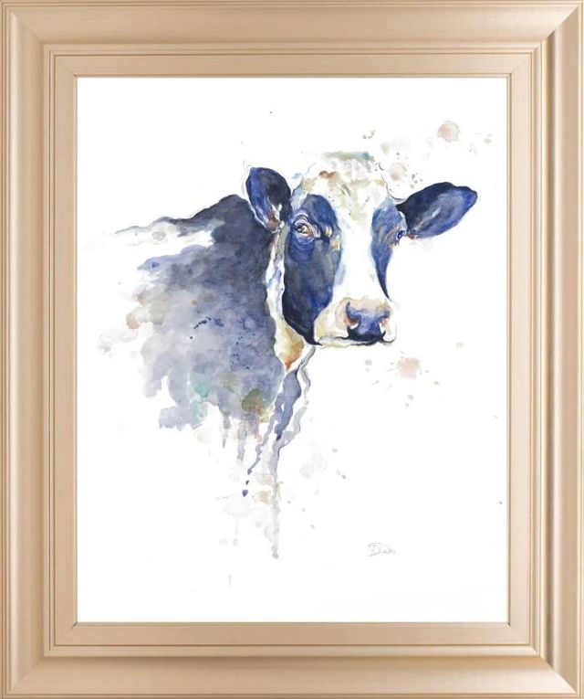 Classy Art Watercolor Blue Cow by Patricia Pinto Wall Art-0