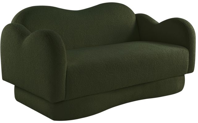 Meridian Furniture Bloom Green Teddy Fabric Loveseat-0