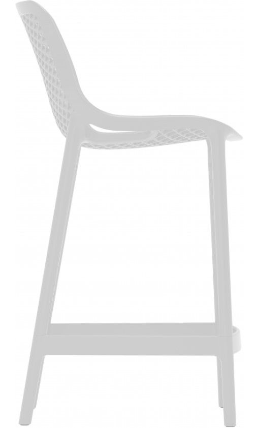 Meridian Furniture Mykonos White Plastic Outdoor Patio Stool-1